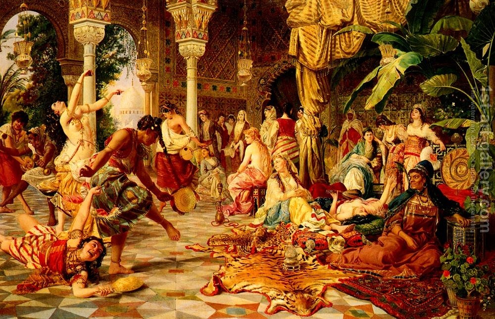 1000x644 Entertainment In The Harem Belisario Gioja Reproduction 1st Art - Harem Painting
