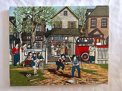 400x300 H. Hargrove Painting Serigraph Framed Americana - Hargrove Painting
