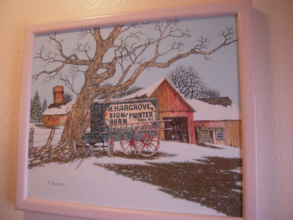 1000x750 H. Hargrove Oil Painting On Canvas H. Hargrove Sign Amp Painter Barn - Hargrove Painting