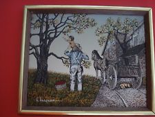 225x169 Hargrove Painting 10x12 Wooden Frame Boy Picking Apples Tree0 - Hargrove Painting