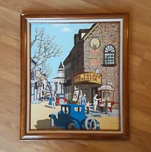 298x300 Vintage Signed H. Hargrove Oil Painting Palace Theater Old - Hargrove Painting