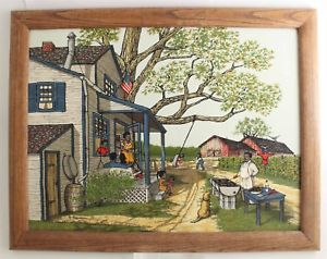 300x238 H Hargrove Painting Summer Cookout African Americana Oil - Hargrove Painting