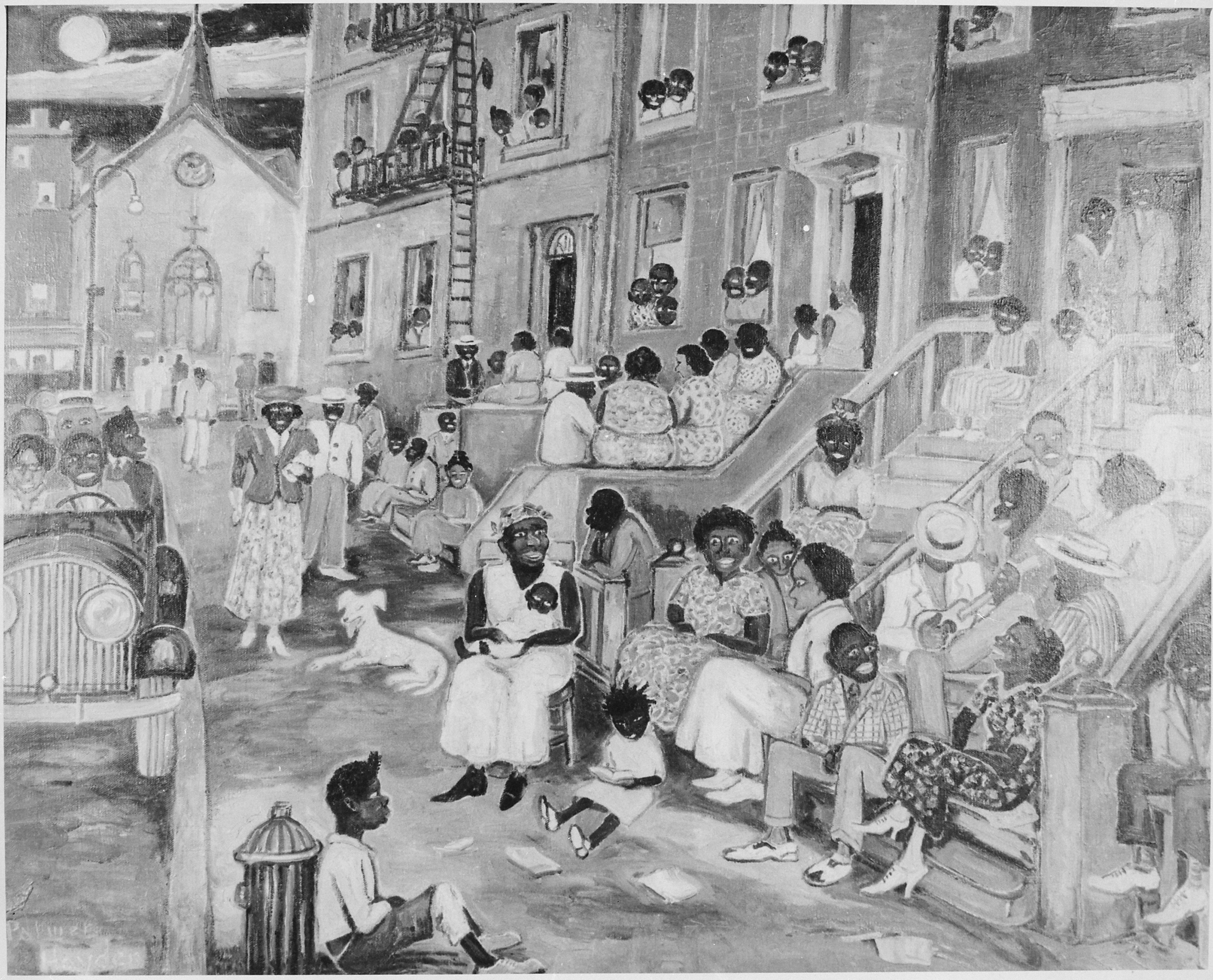 3000x2424 Midsummer Night In Harlem, A 1938 Painting By Palmer Hayden. Dpla - Harlem Painting