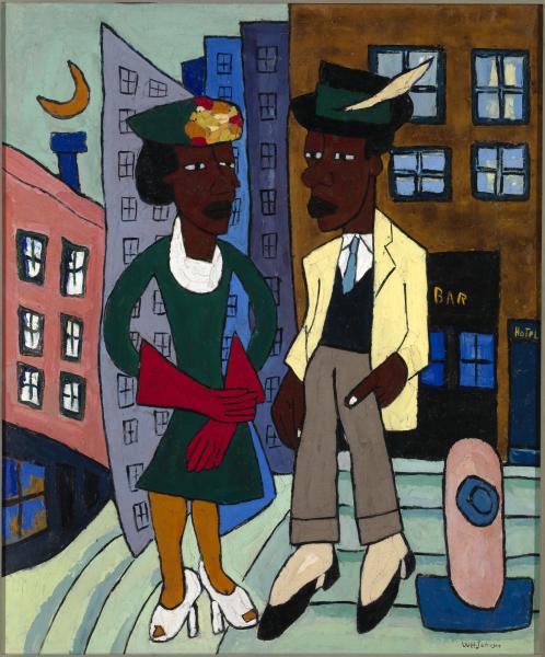 498x600 Street Life, Harlem Smithsonian American Art Museum - Harlem Painting