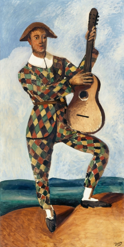 404x800 Harlequin With Guitar De L'Orangerie - Harlequin Painting
