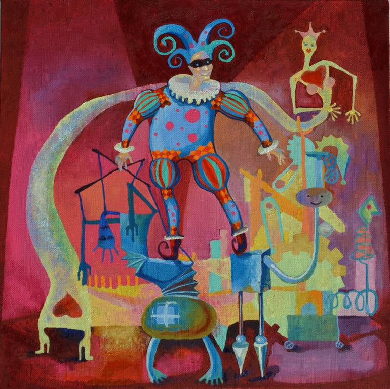 770x769 Saatchi Art Harlequin Painting By Vyara Tichkova - Harlequin Painting