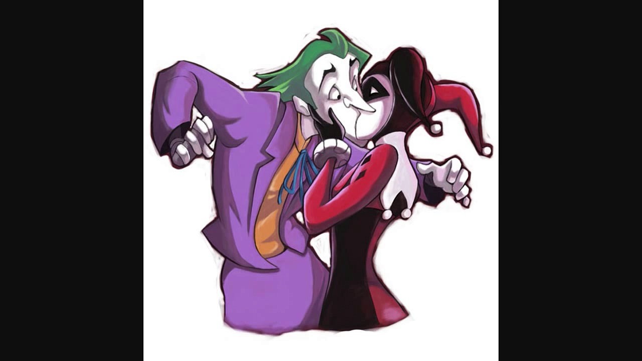 1280x720 Joker Kisses Harley Quinn - Harley And Joker Painting
