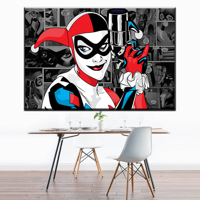 640x640 Zz1074 Film Canvas Posters Art Canvas Art Hd New Joker And Harley - Harley And Joker Painting