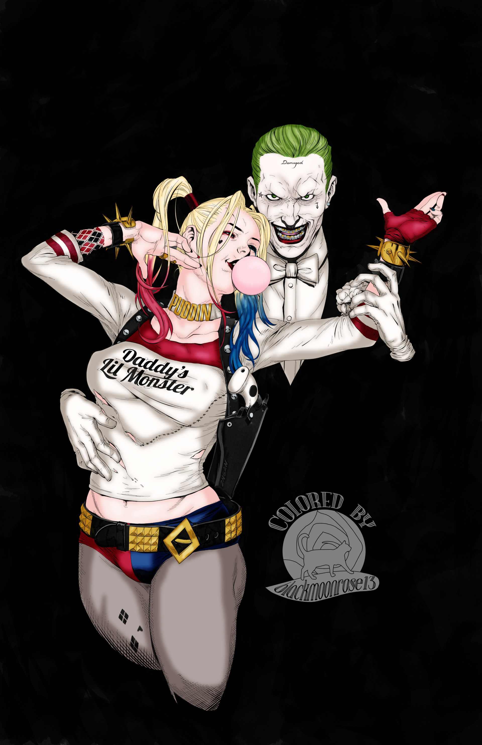 1920x2967 Artstation - Harley And Joker Painting