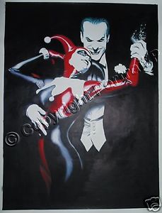 229x300 Batman Joker Harley Quinn Comics Oil Painting Hand Painted Art - Harley And Joker Painting