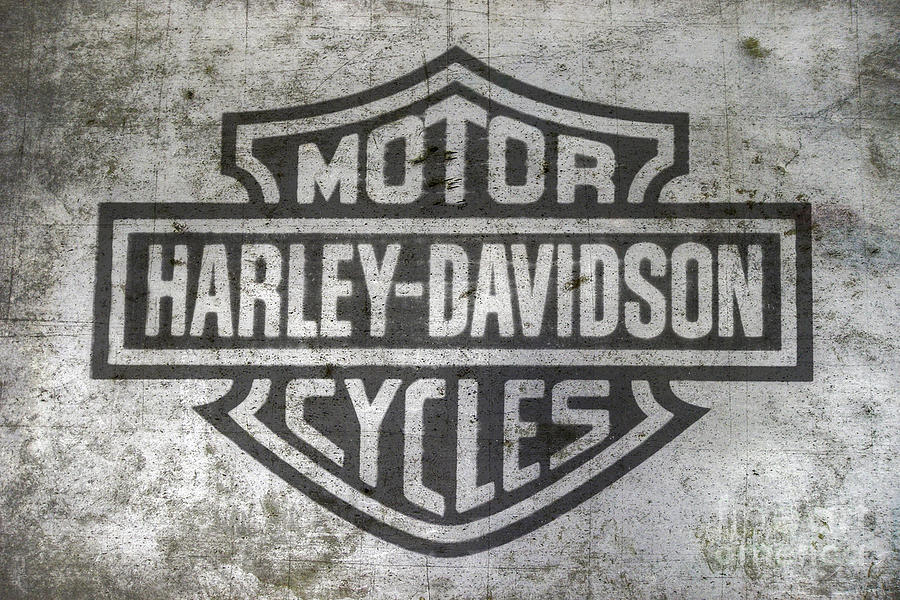 900x600 Harley Davidson Logo On Metal Digital Art By Randy Steele - Harley Davidson Logo Painting