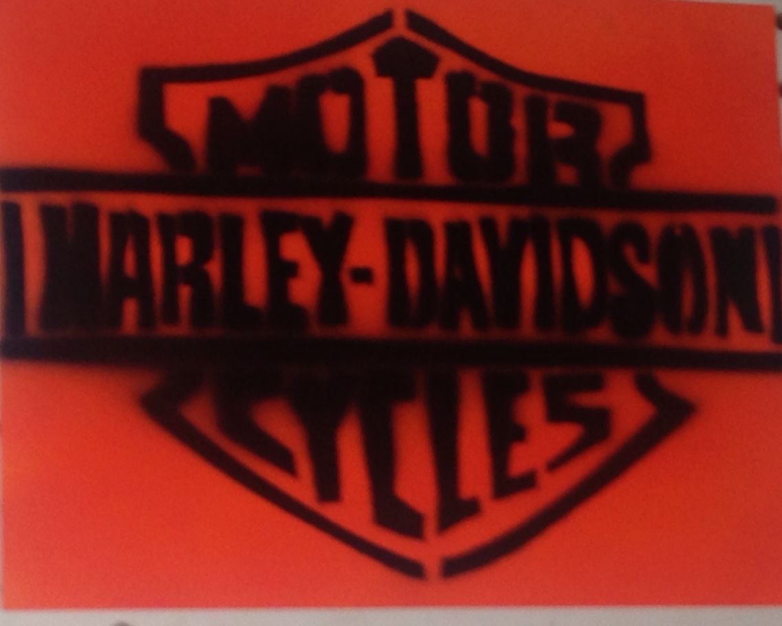 1136x910 Harley Davidson Spray Paint Art Mybro'Sspraypaintart - Harley Davidson Logo Painting