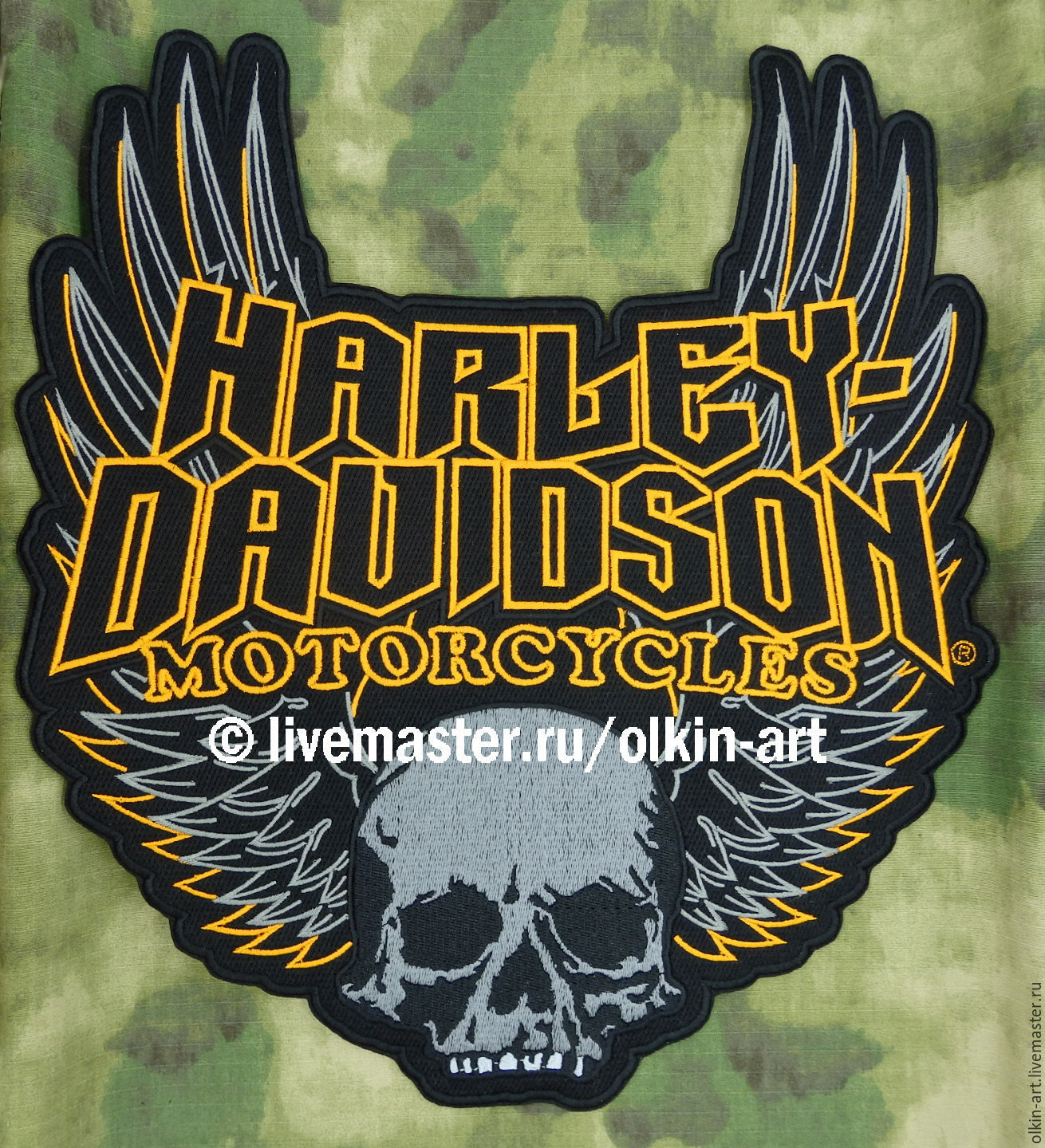 1310x1440 Back Patch Harley Davidson Motorcycles Skull Wings Gothic Shop - Harley Davidson Logo Painting