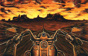 300x191 Harley Davidson Motorcycle Painting Motorcycle Artwork Stretched - Harley Davidson Painting