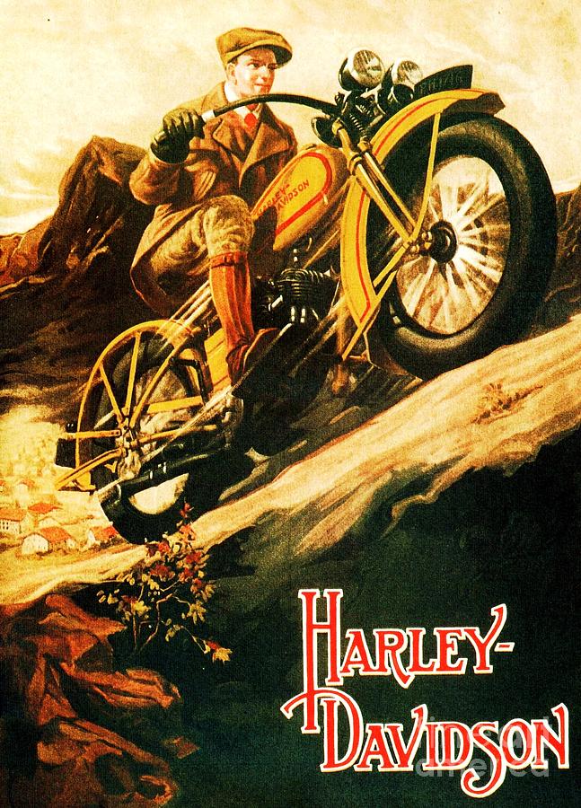 647x900 Harley Davidson Painting By Pg Reproductions - Harley Davidson Painting