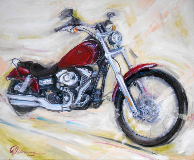 770x638 Saatchi Art Harley Davidson Painting By Ivana Petrovski - Harley Davidson Painting