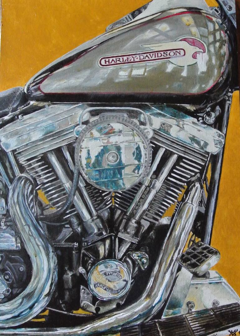 770x1076 Saatchi Art Harley Davidson Painting By Mauro Villa - Harley Davidson Painting
