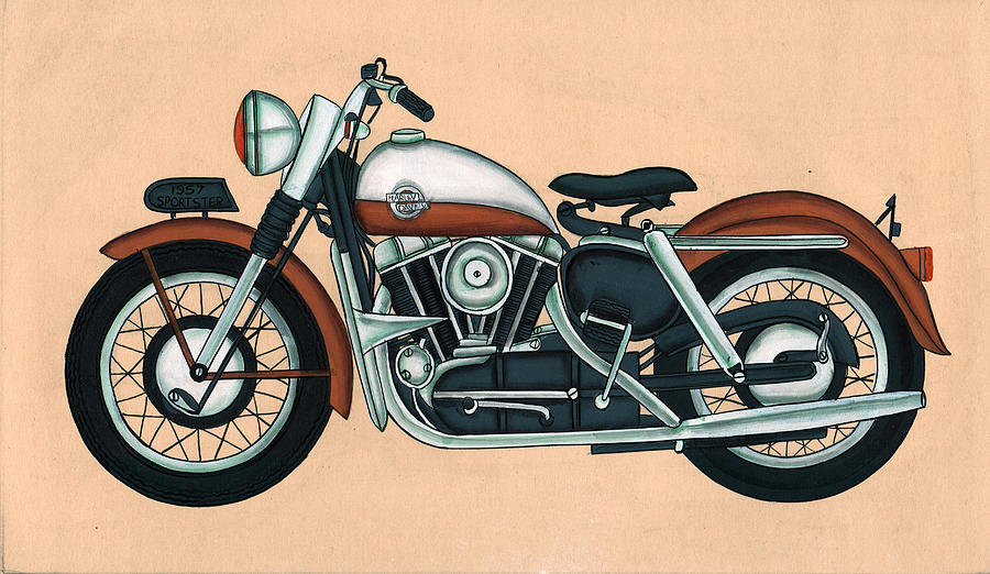 900x522 Harley - Harley Davidson Painting
