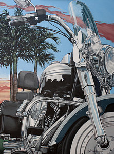 222x300 Harley Davidson Motorcycle Paintings Fine Art America - Harley Painting