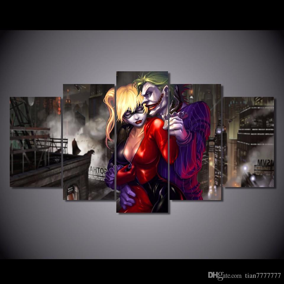 960x960 2018 Hd Printed Joker And Harley Comics Painting On Canvas Home - Harley Painting