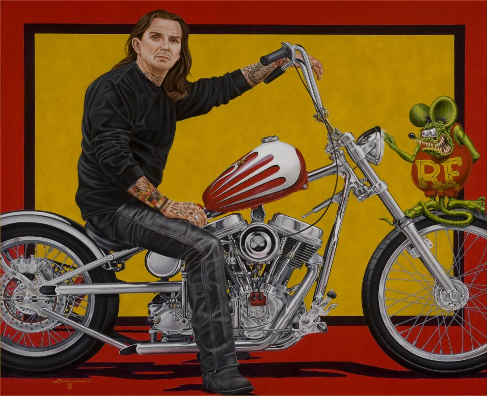 956x778 Motorcycle Art Portrait Painting In Oil - Harley Painting