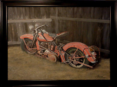 400x298 Reduced! 1941 Harley Davidson Barn Find Painting - Harley Painting