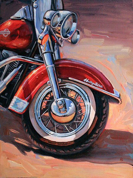451x600 Motorcycle Paintings Motorcycle Paintings - Harley Painting