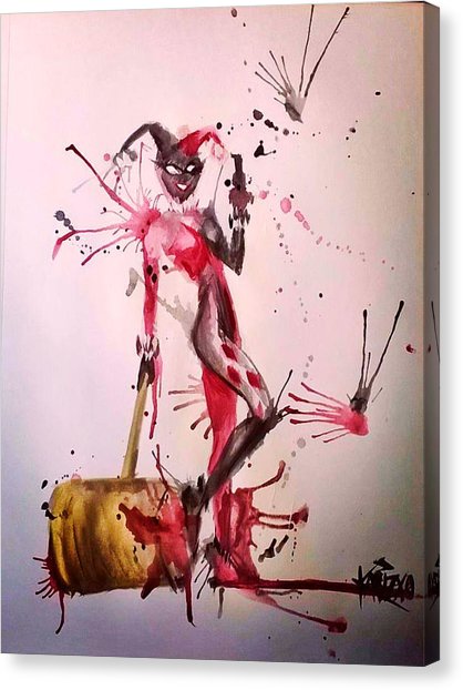 418x622 Harley Quinn Canvas Prints Fine Art America - Harley Quinn Abstract Painting