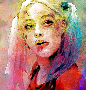 287x300 Harley Quinn Posters - Harley Quinn Abstract Painting