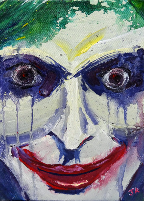 570x798 Joker Harley Quinn Batman Suicide Squad Mad Love Splatter Abstract - Harley Quinn Abstract Painting