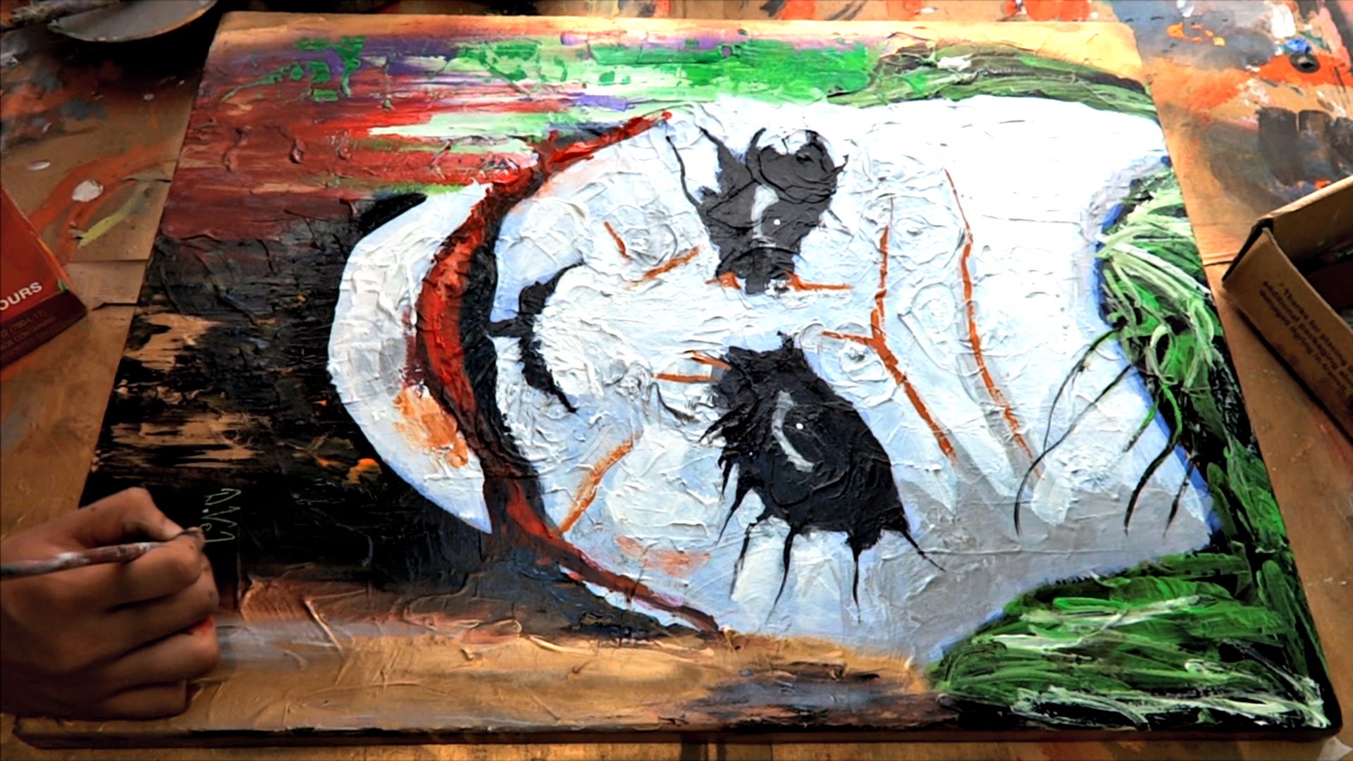 1920x1080 The Joker Abstract Speed Painting - Harley Quinn Abstract Painting