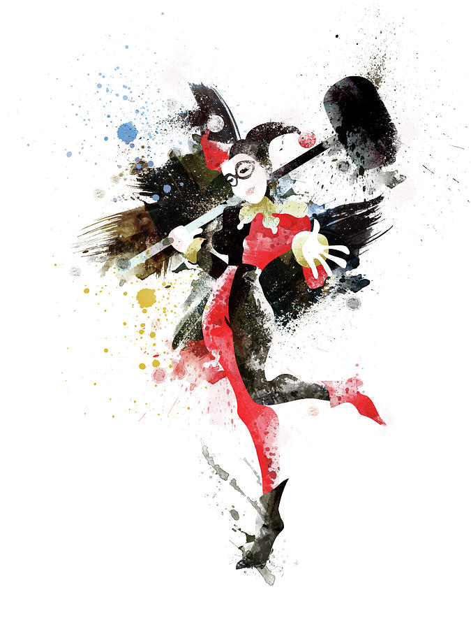675x900 Harley Quinn Abstract Painting By Unique Drawing - Harley Quinn Abstract Painting