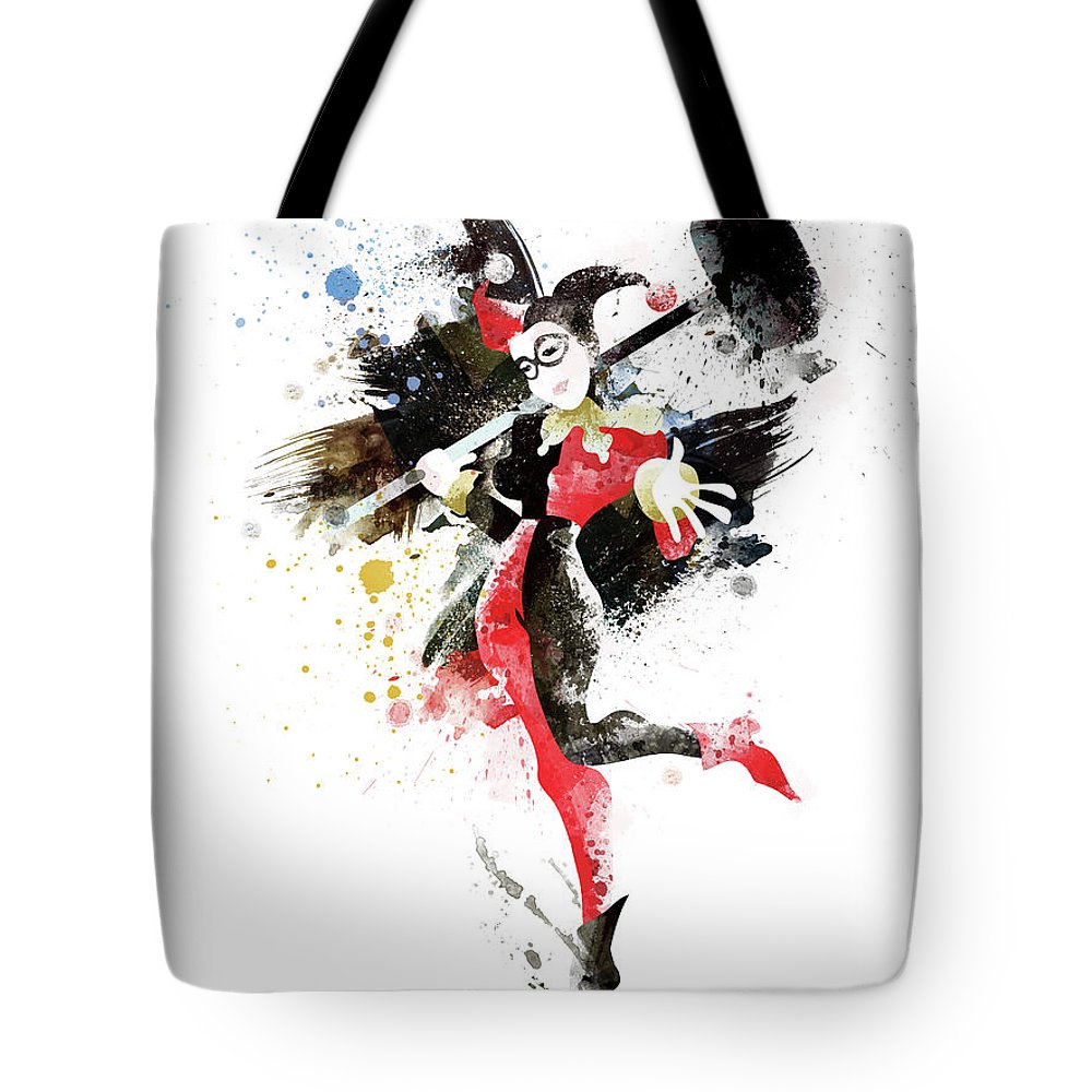1000x1000 Harley Quinn Abstract Tote Bag For Sale By Unique Drawing - Harley Quinn Abstract Painting