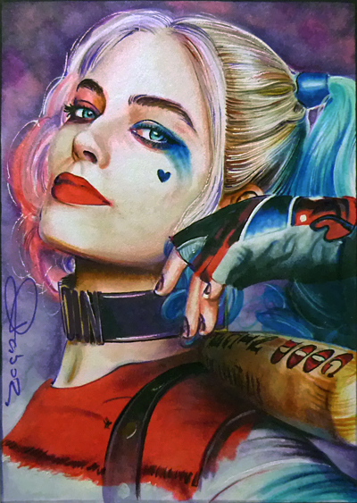 400x563 Harley Quinn By Daviddeb - Harley Quinn Acrylic Painting