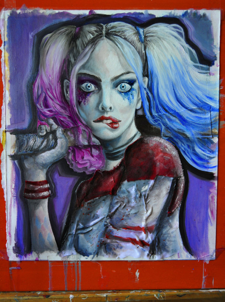 771x1035 Harley Quinn By Creepycaos - Harley Quinn Acrylic Painting