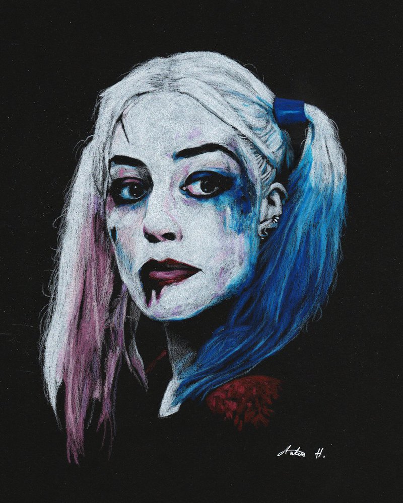 800x1000 Harley Quinn Made With Prismacolors By Antonchris - Harley Quinn Acrylic Painting