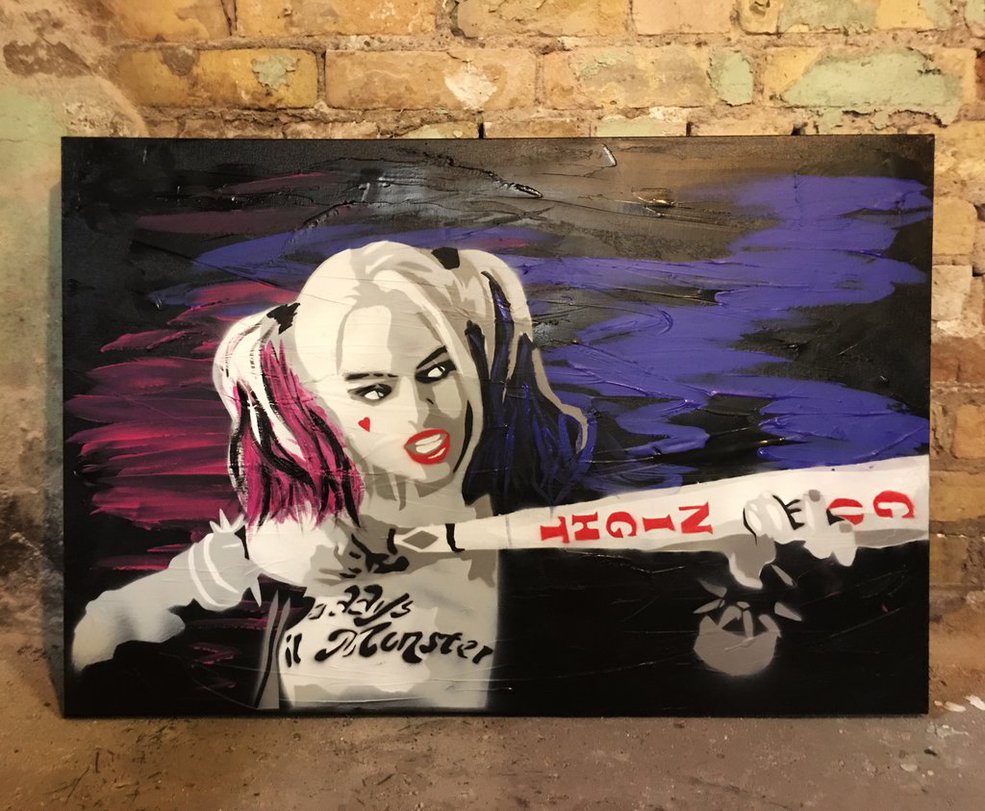 985x811 Harley Quinn Painting By Dimitridimka - Harley Quinn Acrylic Painting