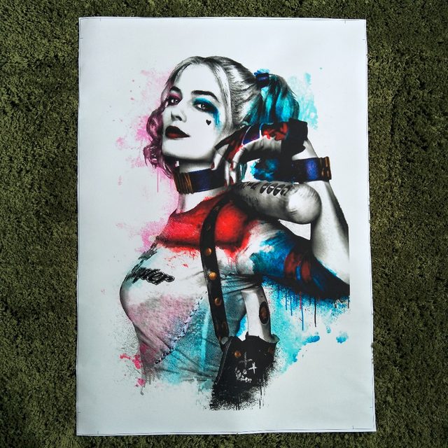 640x640 Online Shop Xdr482 Harley Quinn Art Prints Watercolor Canvas - Harley Quinn Acrylic Painting