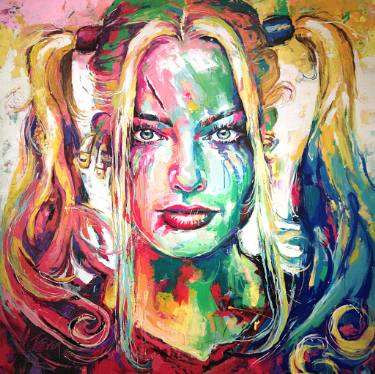 375x374 Saatchi Art Harley Quinn Painting By Tolga Ertem - Harley Quinn Acrylic Painting