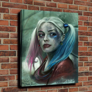 300x300 Suicide Squad Harley Quinn Painting Art Print Canvas Home Decor - Harley Quinn Acrylic Painting
