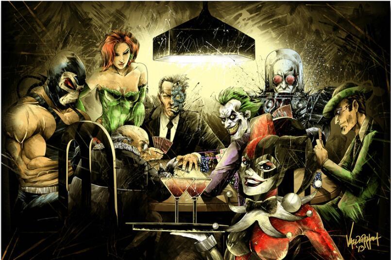805x535 2018 Joker Harley Quinn Playing Poker Home Decor Diy Diamond - Harley Quinn Joker Painting
