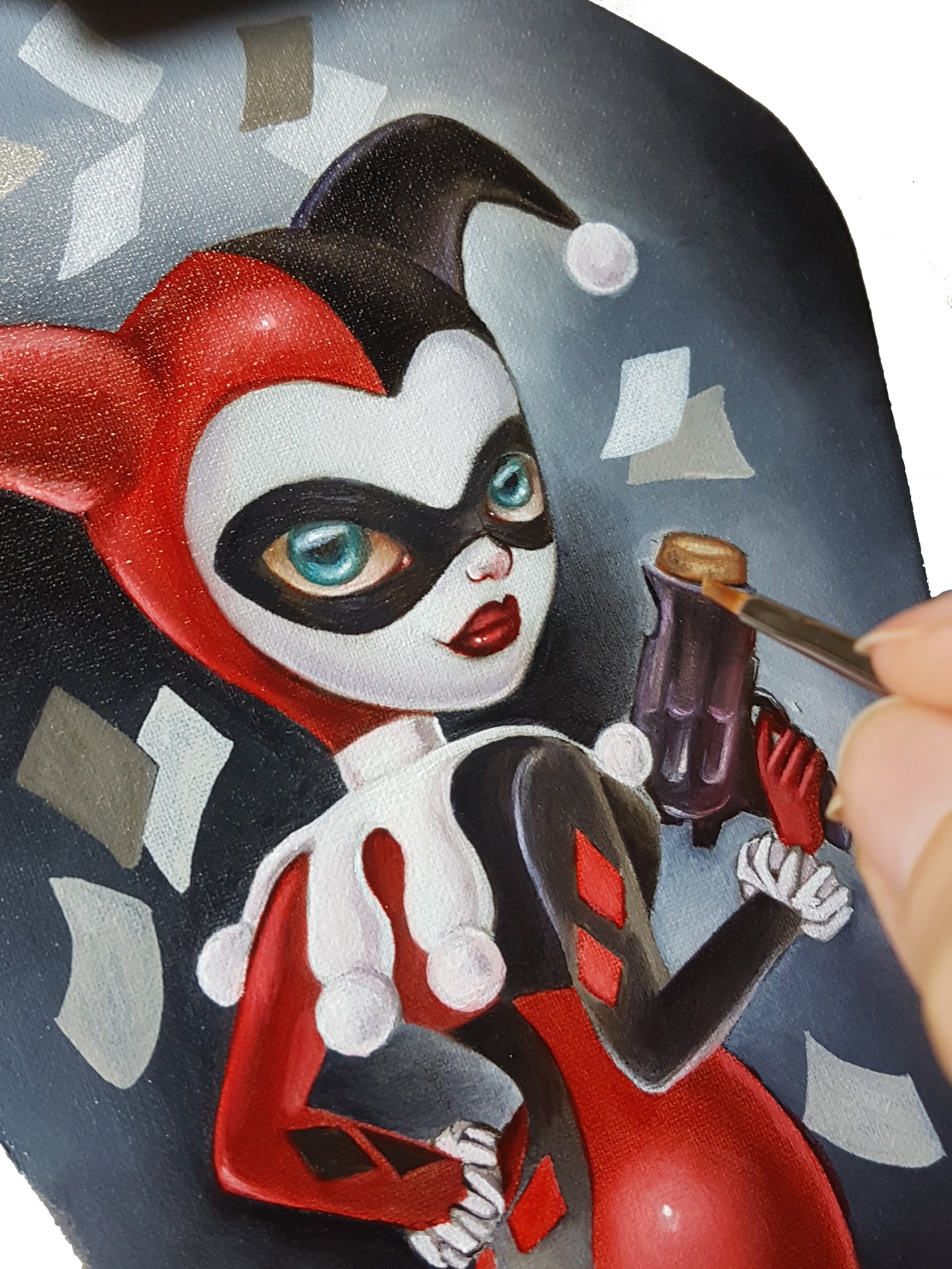 2048x2731 Simona Candini Classic Harley Quinn Original Painting - Harley Quinn Joker Painting