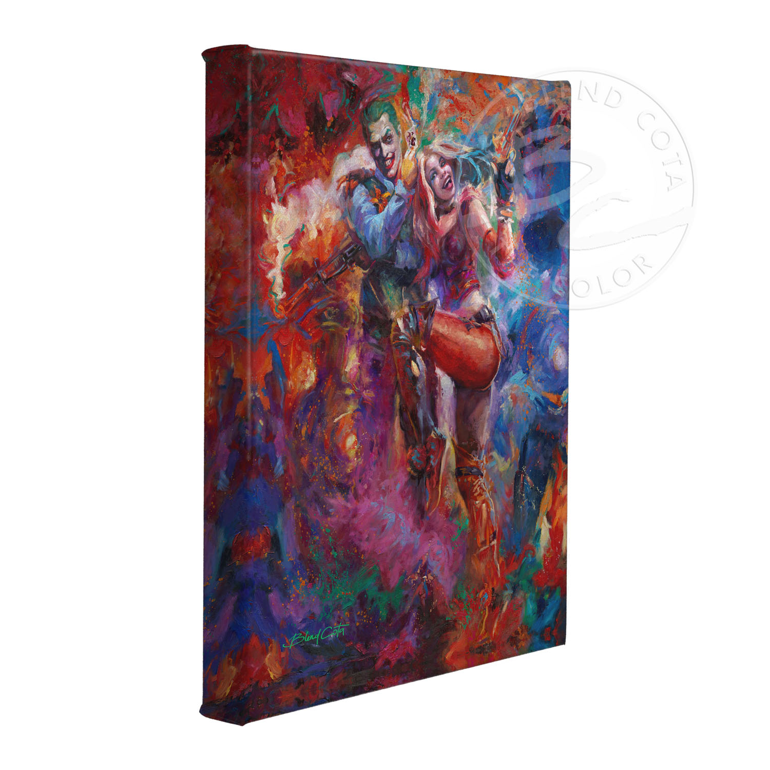 1500x1500 The Joker And Harley Quinn - Harley Quinn Joker Painting