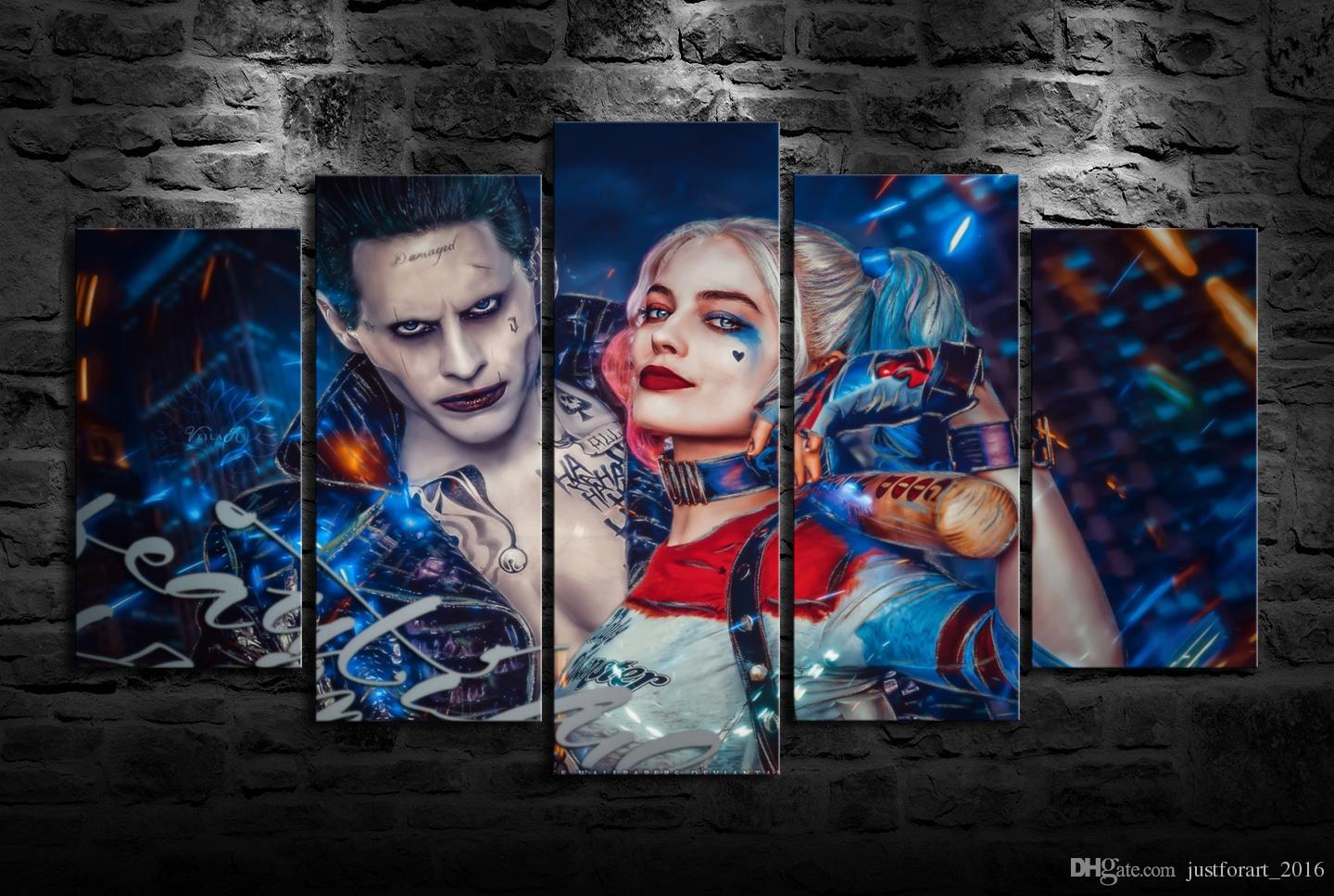1440x967 2018 Newest Hd Printed Joker Harley Quinn Oil Painting Home - Harley Quinn Joker Painting