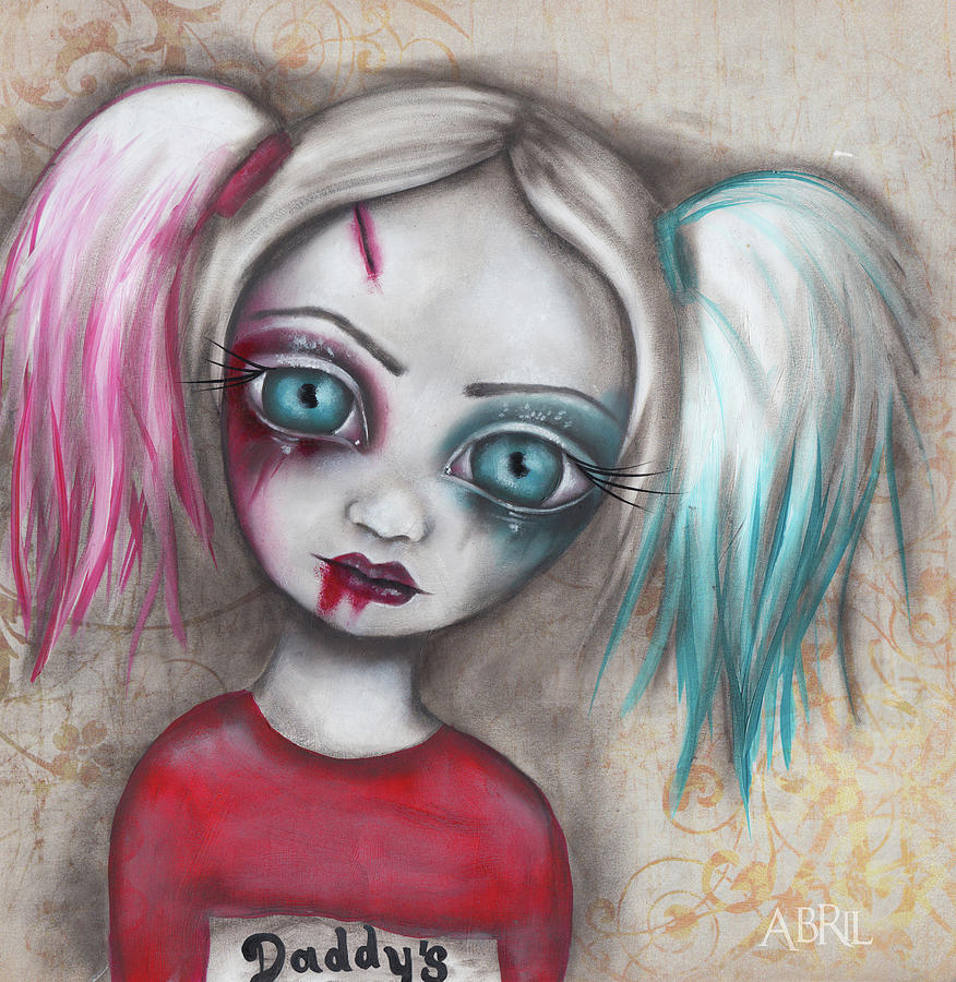 876x900 Harley Quinn Painting By Abril Andrade Griffith - Harley Quinn Painting