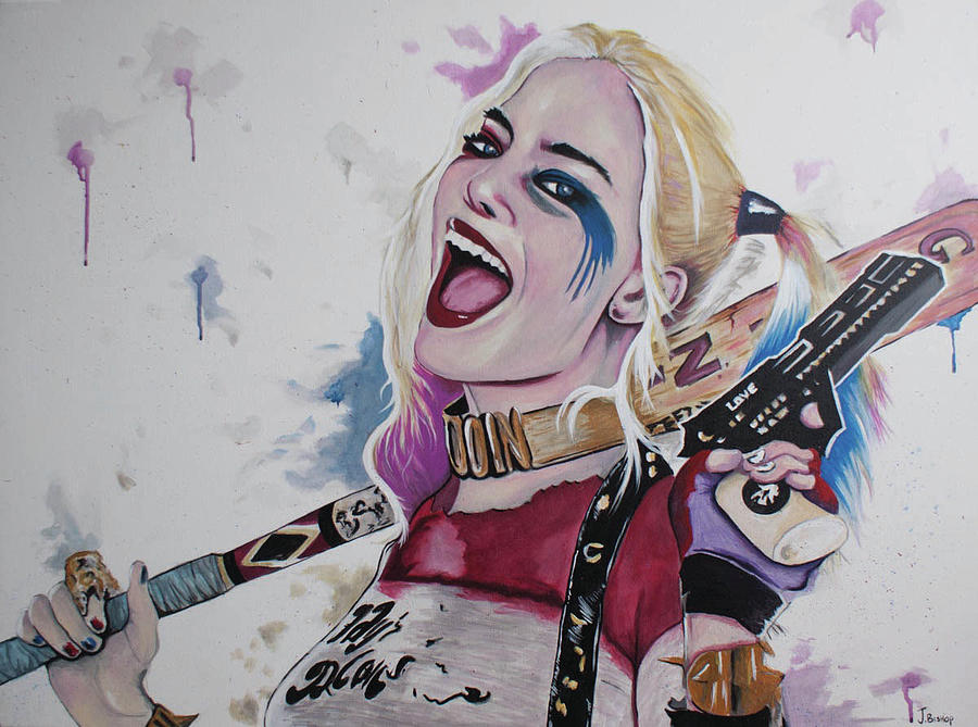900x669 Harley Quinn Painting By Jamie Bishop - Harley Quinn Painting