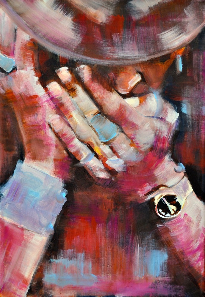 689x1000 Harmonica Man Original Painting By Steph Fonteyn - Harmonica Painting