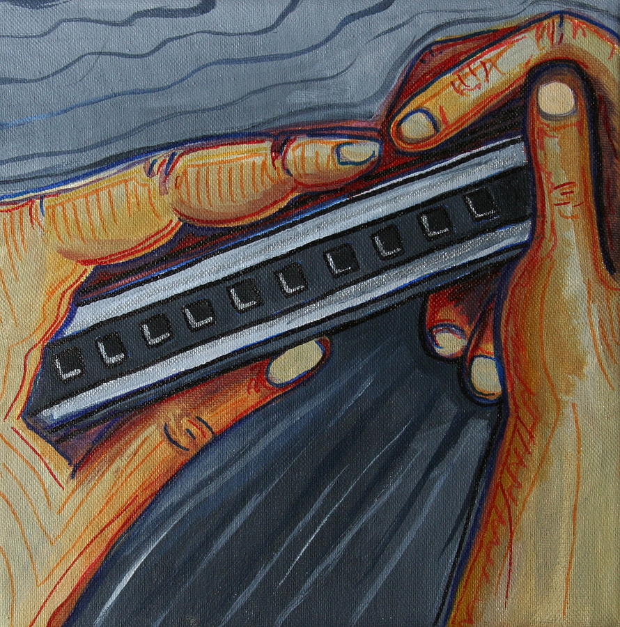 890x900 Harmonica Painting By Kate Fortin - Harmonica Painting