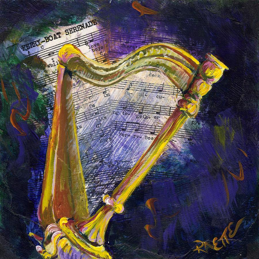 900x900 Ferry Boat Serenade Painting By Raette Meredith - Harp Painting