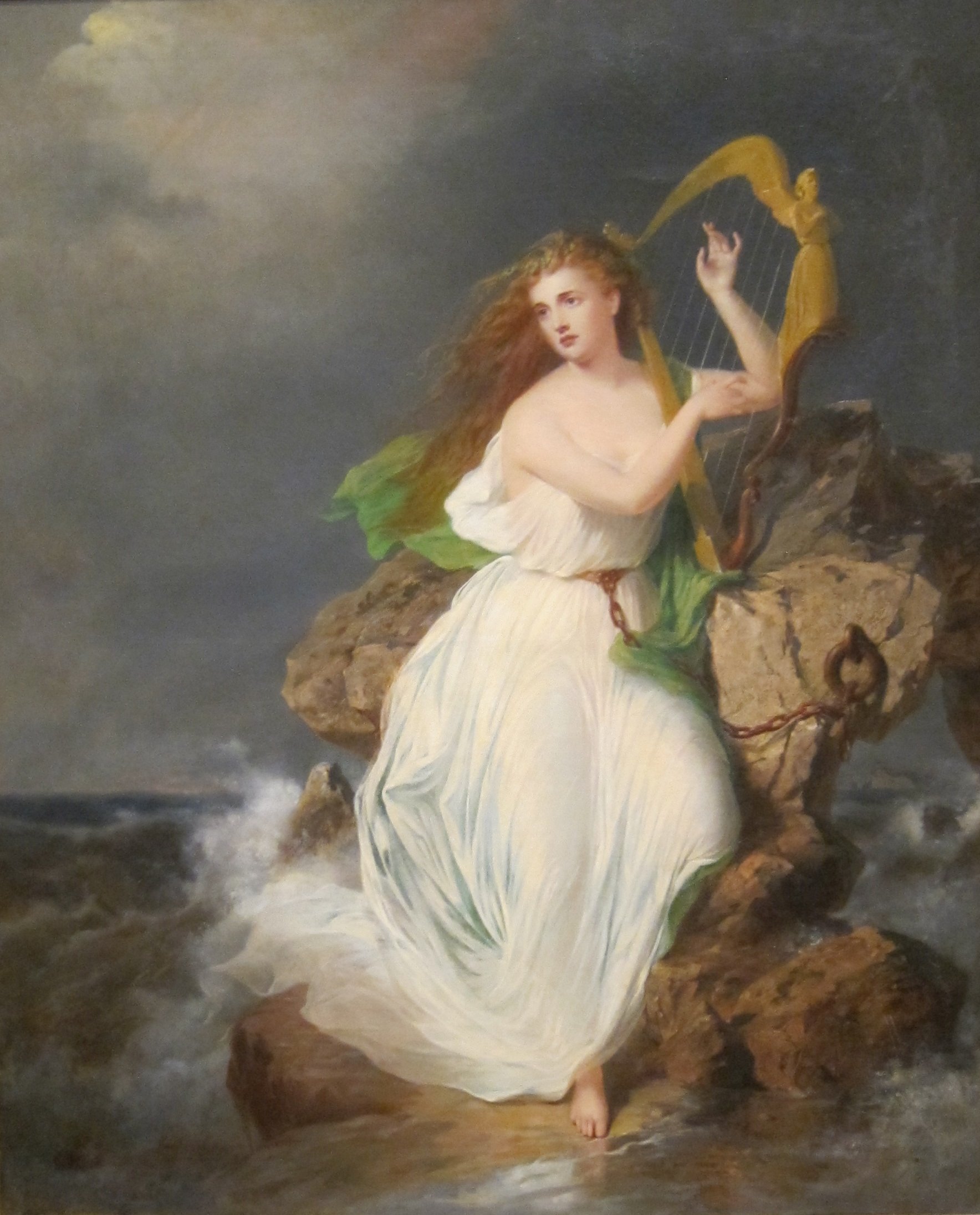 1768x2192 File'The Harp Of Erin', Oil On Canvas Painting By Thomas Buchanan - Harp Painting